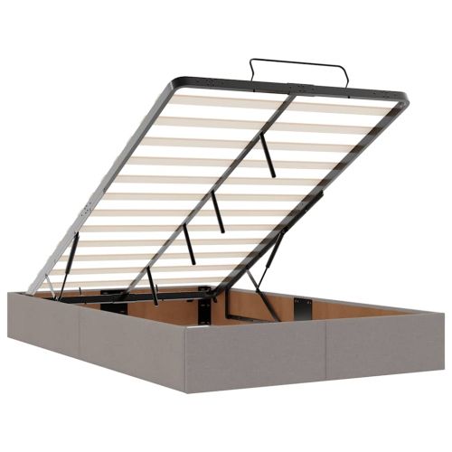 Османска легло с матрак, таупе, 120x190 см, плат