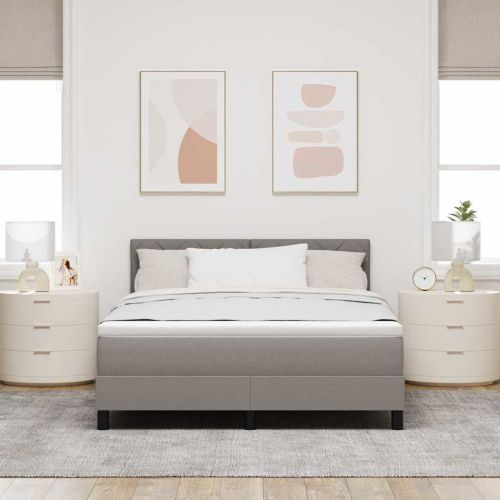 Легло с пружинирана основа с матрак Таупе 160 x 200 cm текстил