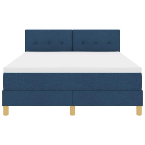 Легло с пружинирана основа с матрак Синьо 160 x 200 cm текстил