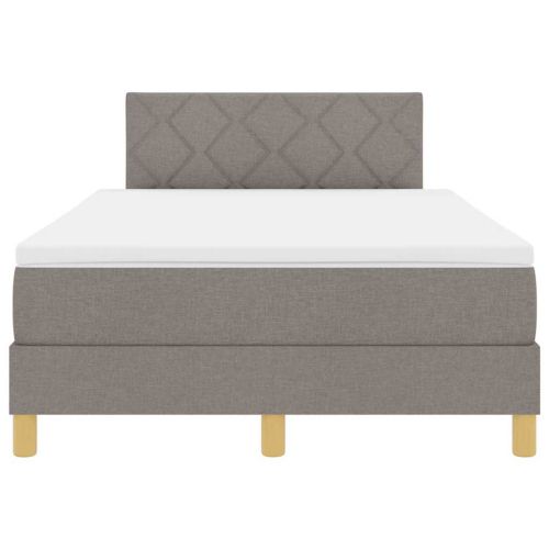 Легло с пружинирана основа с матрак Таупе 120 x 190 cm текстил