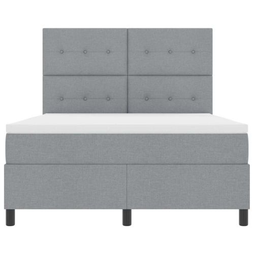 Легло с пружинирана основа Светлосиво 160 x 200 cm текстил