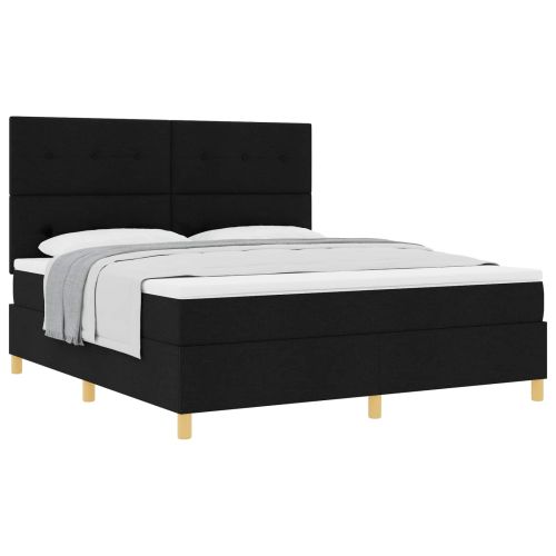 Легло с пружинирана основа с матрак Черно 180 x 200 cm текстил