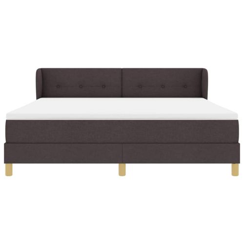 Легло с пружинирана основа Тъмен кафяв 180 x 200 cm текстил
