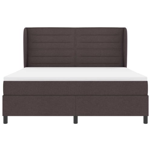 Легло с пружинирана основа Тъмнокафяв 180 x 200 cm текстил