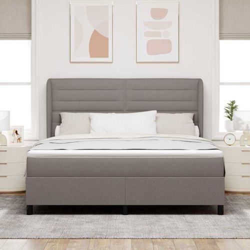 Легло с пружинирана основа с матрак Таупе 180 x 200 cm текстил