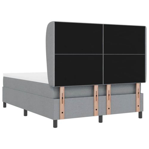 Легло с пружинирана основа Светлосиво 160 x 200 cm текстил