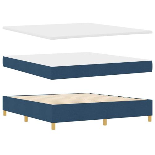 Легло с пружинирана основа с матрак Синьо 200 x 180 cm текстил