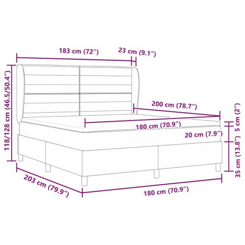 Легло с пружинирана основа с матрак Синьо 200 x 180 cm текстил