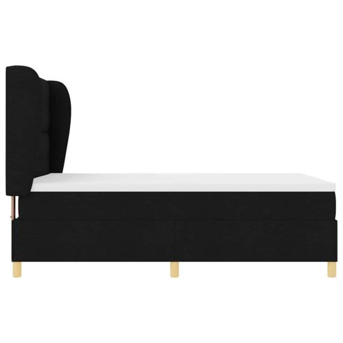 Легло с пружинирана основа с матрак Черен 200 x 160 см текстил