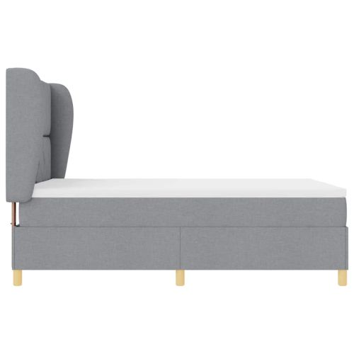 Легло с пружинирана основа Светлосиво 200 x 160 см текстил