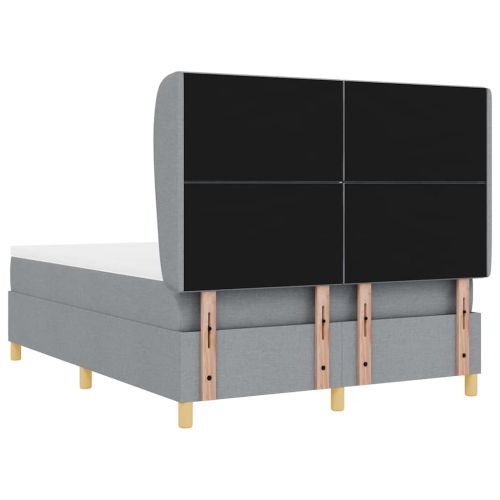 Легло с пружинирана основа Светлосиво 200 x 160 см текстил