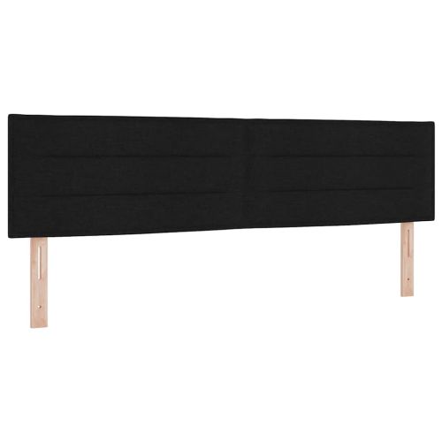 Легло с пружинирана основа с таблото Черен 200 x 180 cm текстил