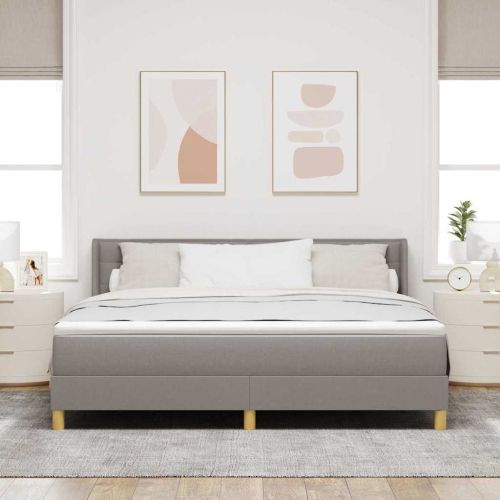 Легло с пружинирана основа с матрак Таупе 200 x 180 cm текстил