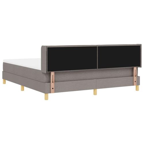 Легло с пружинирана основа с матрак Таупе 200 x 180 cm текстил