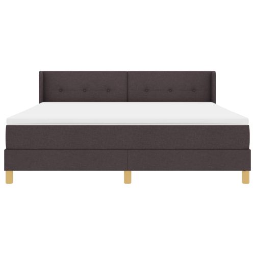 Легло с пружинирана основа Тъмен кафяв 200 x 180 cm текстил