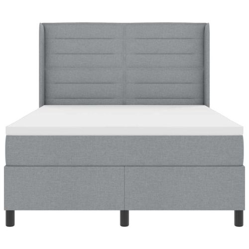 Легло с пружинирана основа Светлосиво 200 x 160 см текстил