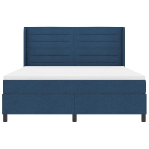 Легло с пружинирана основа с матрак Синьо 200 x 180 cm текстил