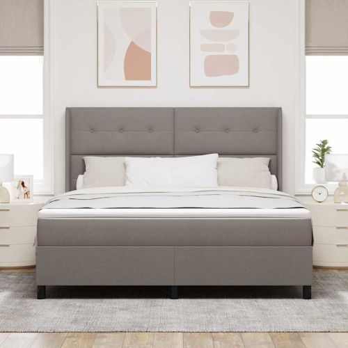 Легло с пружинирана основа с матрак Таупе 200 x 180 cm текстил
