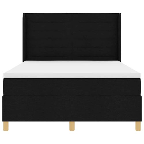 Легло с пружинирана основа с матрак Черно 160 x 200 cm текстил