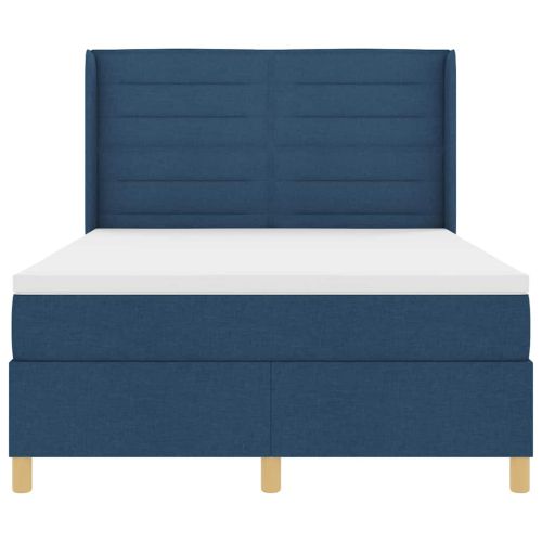 Легло с пружинирана основа с матрак Синьо 160 x 200 cm текстил