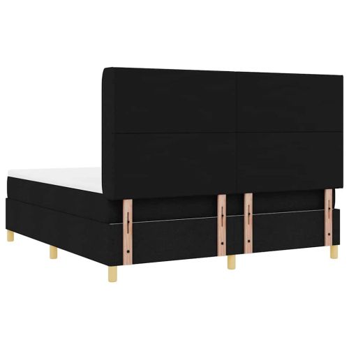 Легло с пружинирана основа с матрак Черно 180 x 200 cm текстил