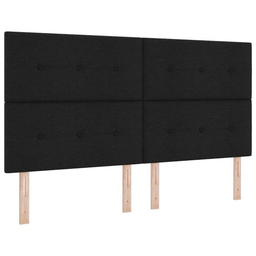 Легло с пружинирана основа с матрак Черно 180 x 200 cm текстил
