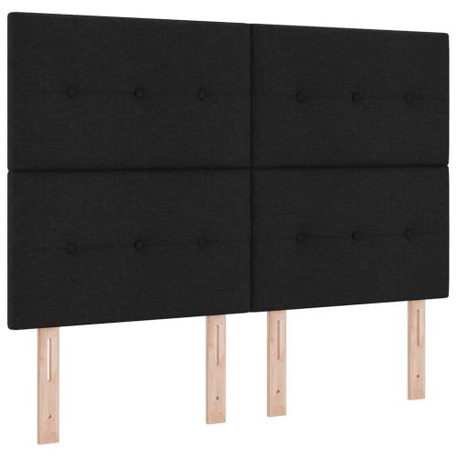 LED кутия за пружини с легло Черно 160 x 200 cm текстил