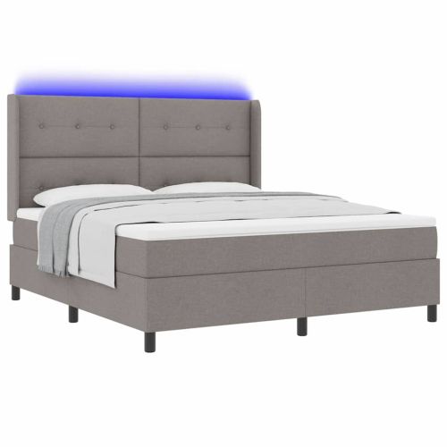 LED кутия за пружини с легло Таупе 180 x 200 cm текстил