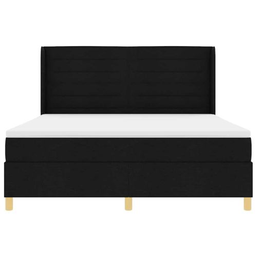 Легло с пружинирана основа с матрак Черно 180 x 200 cm текстил