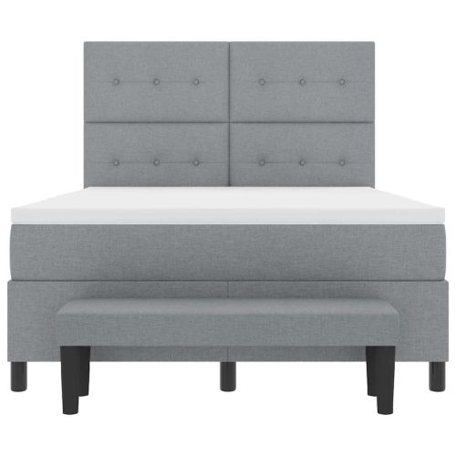 Легло с пружинирана основа Светлосиво 160 x 200 cm текстил