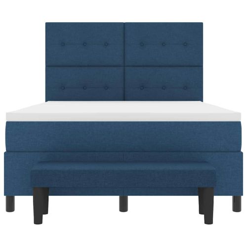 Легло с пружинирана основа с матрак Синьо 160 x 200 cm текстил