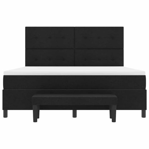 Легло с пружинирана основа с матрак Черно 180 x 200 cm текстил