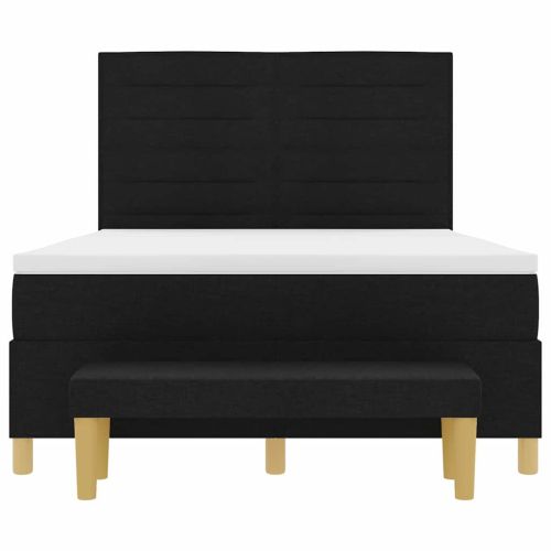 Легло с пружинирана основа с матрак Черно 160 x 200 cm текстил