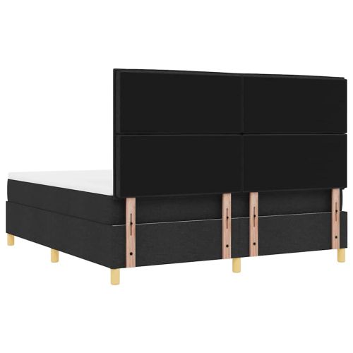 Легло с пружинирана основа с таблото Черно 200 x 180 cm текстил