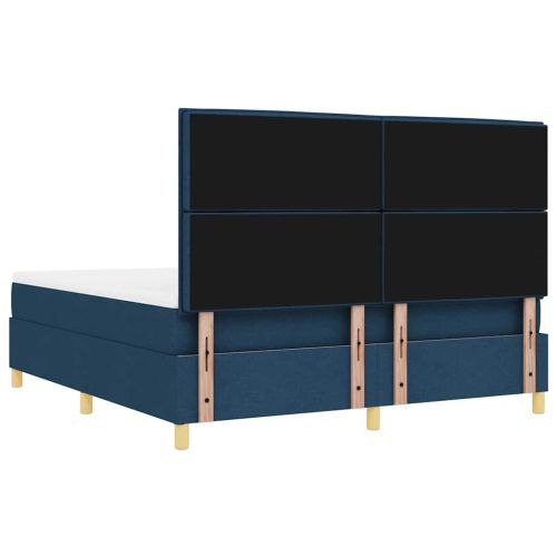Легло с пружинирана основа с таблото Синьо 200 x 180 cm текстил