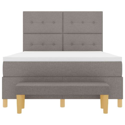 Легло с пружинирана основа с матрак Таупе 160 x 200 cm текстил