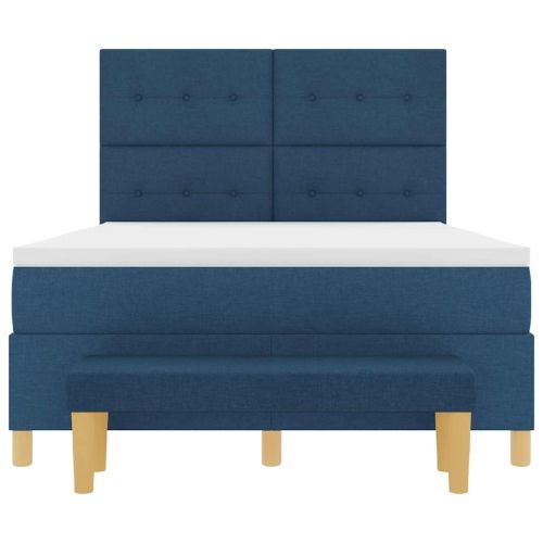 Легло с пружинирана основа с матрак Синьо 160 x 200 cm текстил