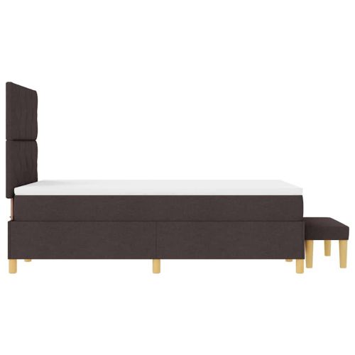 Легло с пружинирана основа Тъмнокафяв 120 x 190 cm текстил