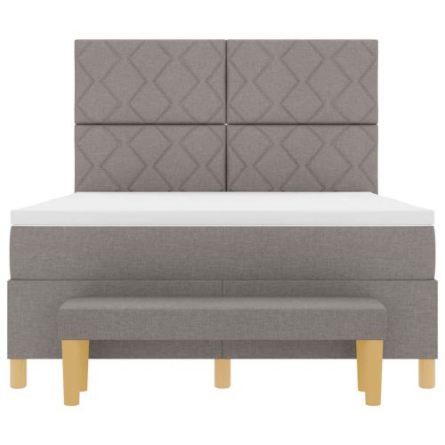 Легло с пружинирана основа с матрак Таупе 160 x 200 cm текстил