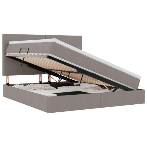 Легло с място за съхранение и матрак Таупе 180 x 200 cm