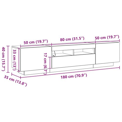 Комплект ТВ шкаф 2 pcs Черно 180 x 35 x 40 см Инженерно дърво
