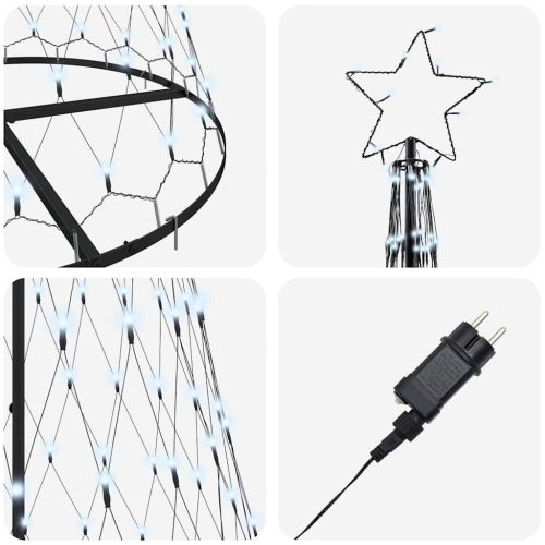 LED Коледна Елха с 295 LED светодиода Хладно бяло 250 cm Метал