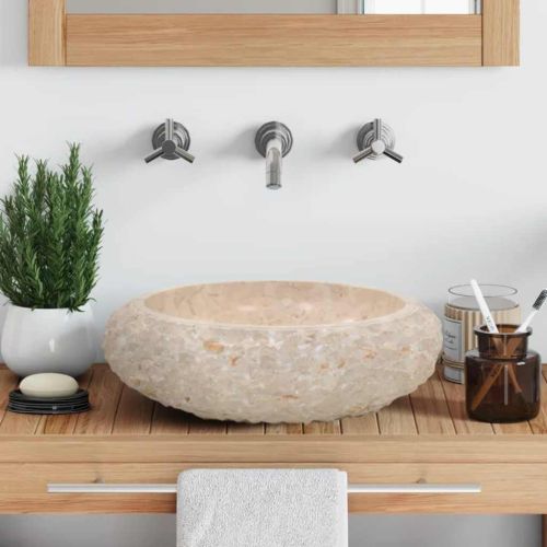 Мивка, 40x12 см, мрамор, кремава