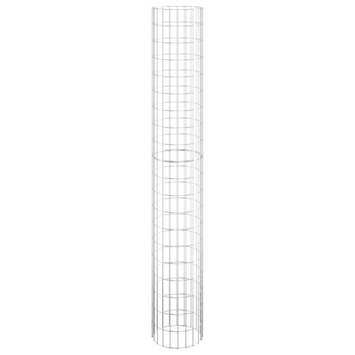 Кръгъл габионен стълб, поцинкована стомана, Ø30x200 см