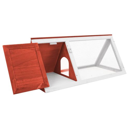 Клетка за зайци, червена, дърво