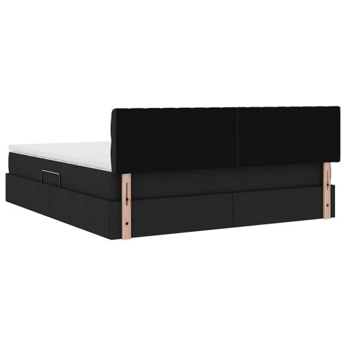 Легло с място за съхранение и матрак Черно 160 x 200 cm