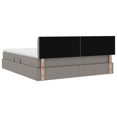 Легло с място за съхранение и матрак Таупе 160 x 200 cm