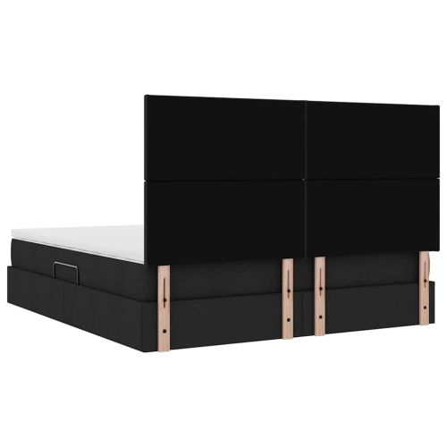 Легло с място за съхранение и матрак Черно 160 x 200 cm