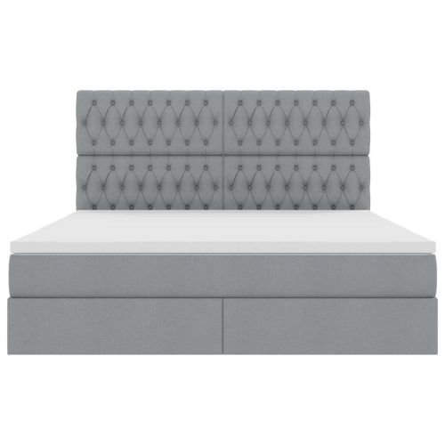 Легло с място за съхранение и матрак Светлосиво 160 x 200 cm