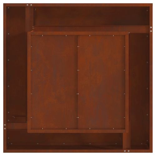 Огнище Кафяво 80 x 80 x 40 cm Патинираща стомана